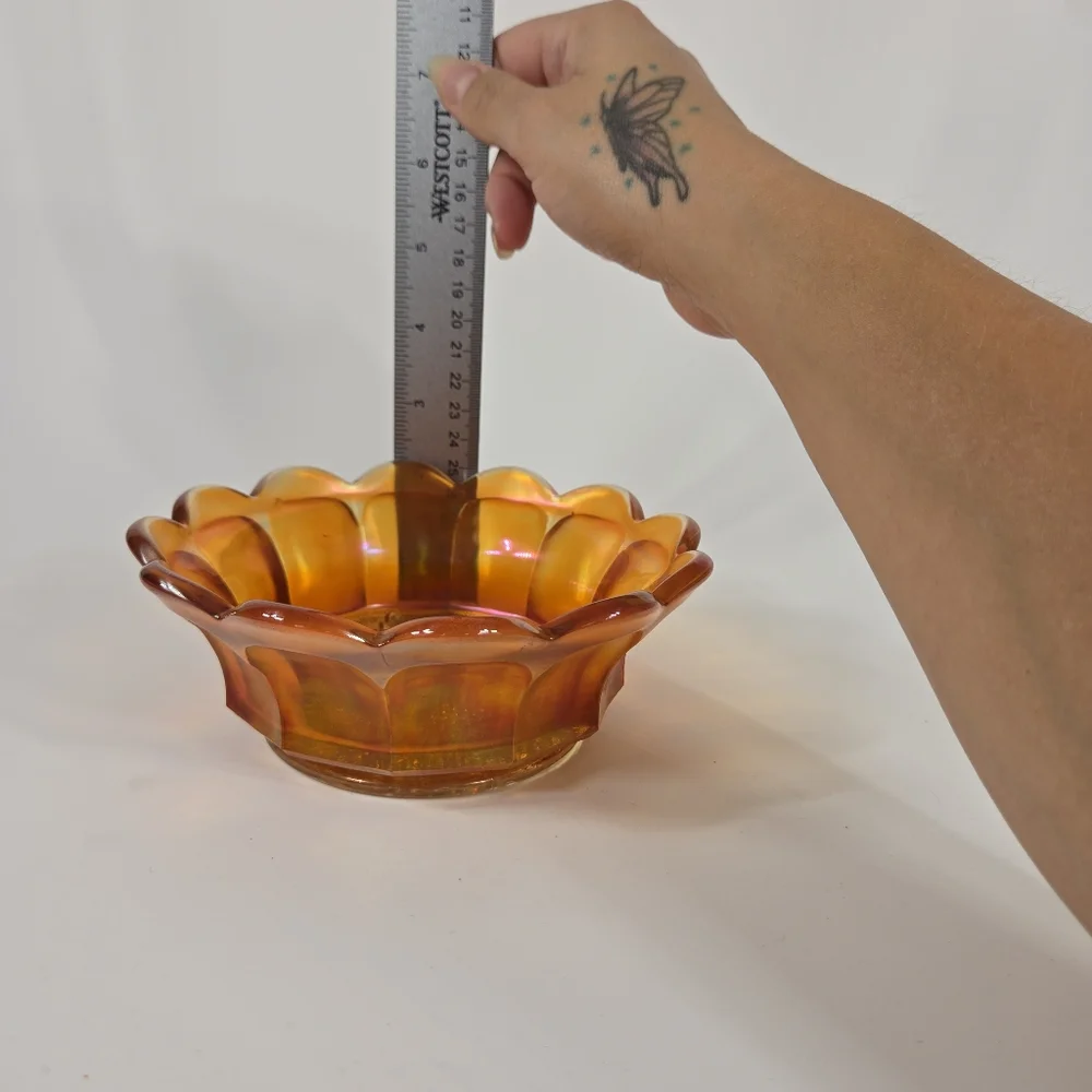Antique Imperial Heavy Grape Marigold Carnival Glass‎ Bowl Antique Catchall Dish